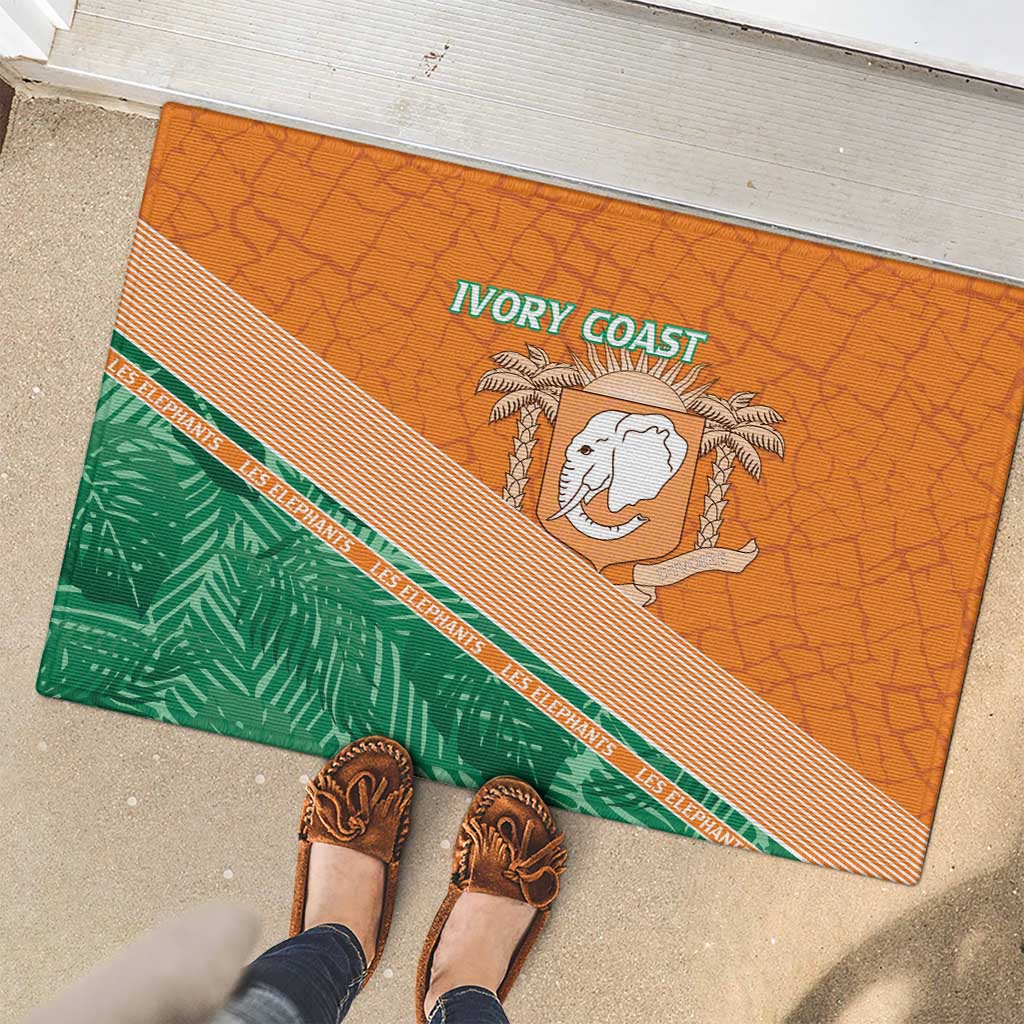 Ivory Coast Rugby Custom Rubber Doormat Allez Les Elephants