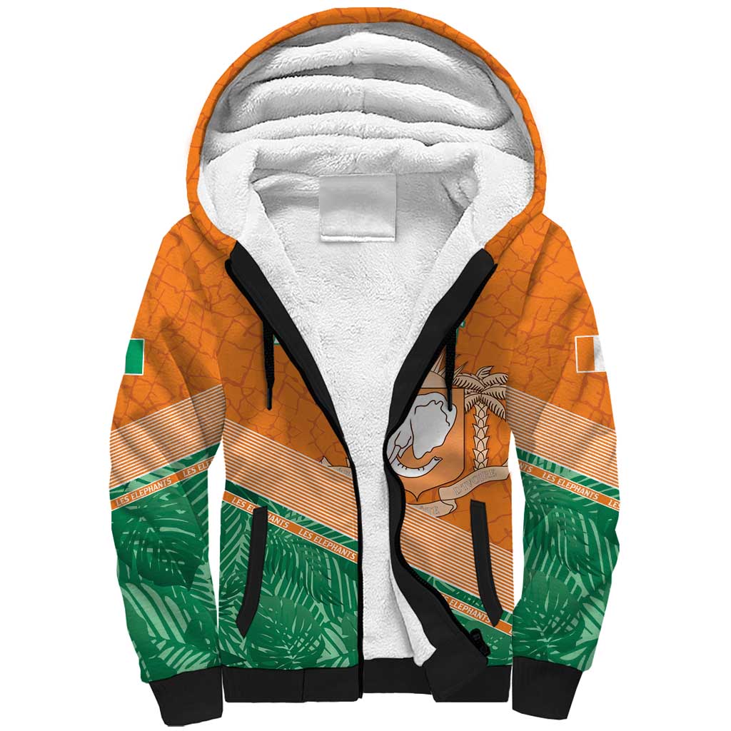 Ivory Coast Rugby Custom Sherpa Hoodie Allez Les Elephants
