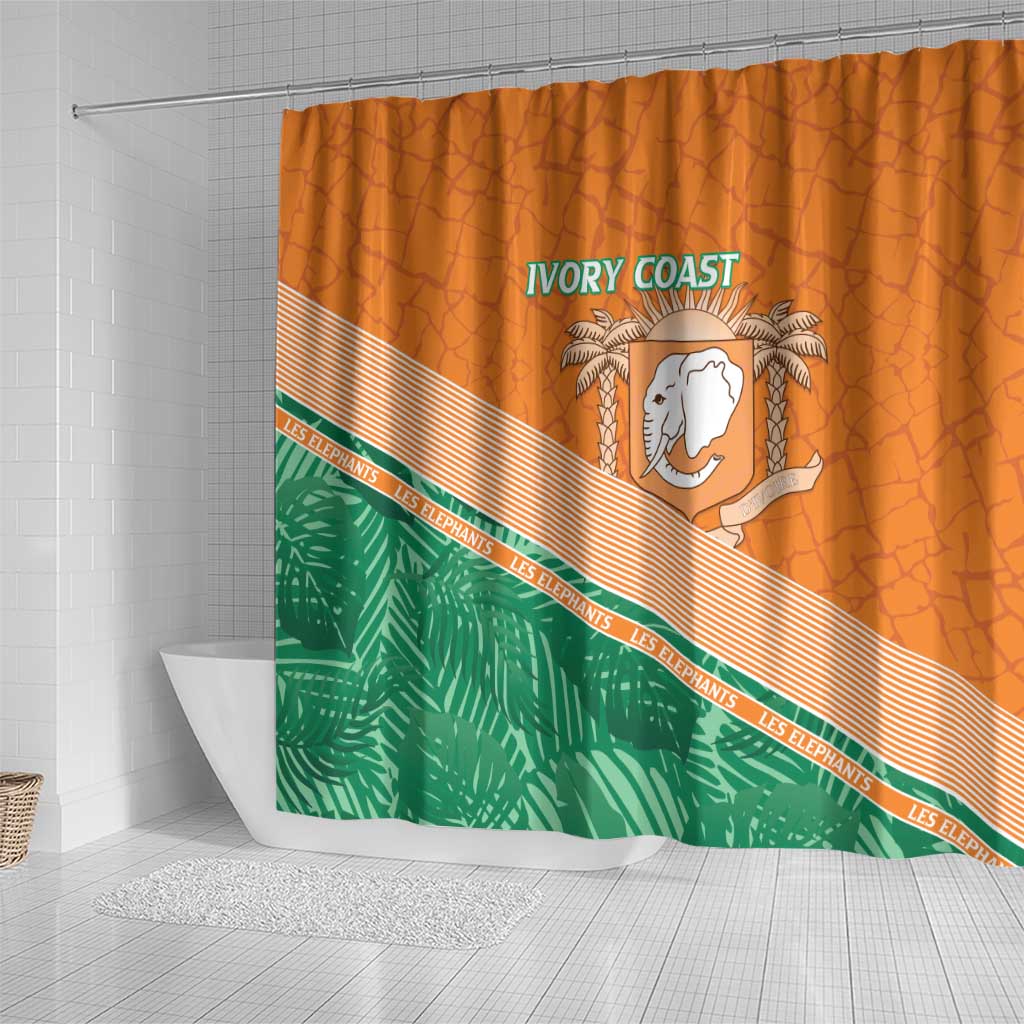 Ivory Coast Rugby Custom Shower Curtain Allez Les Elephants