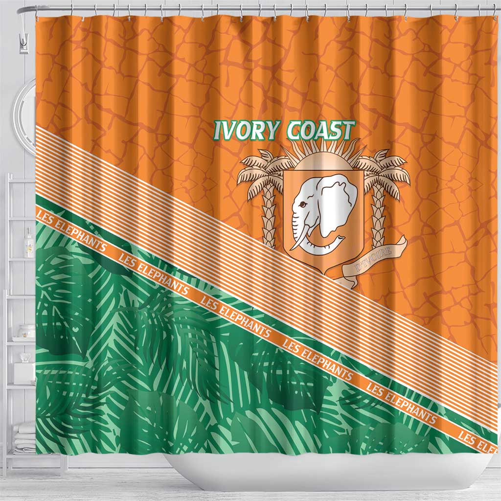 Ivory Coast Rugby Custom Shower Curtain Allez Les Elephants