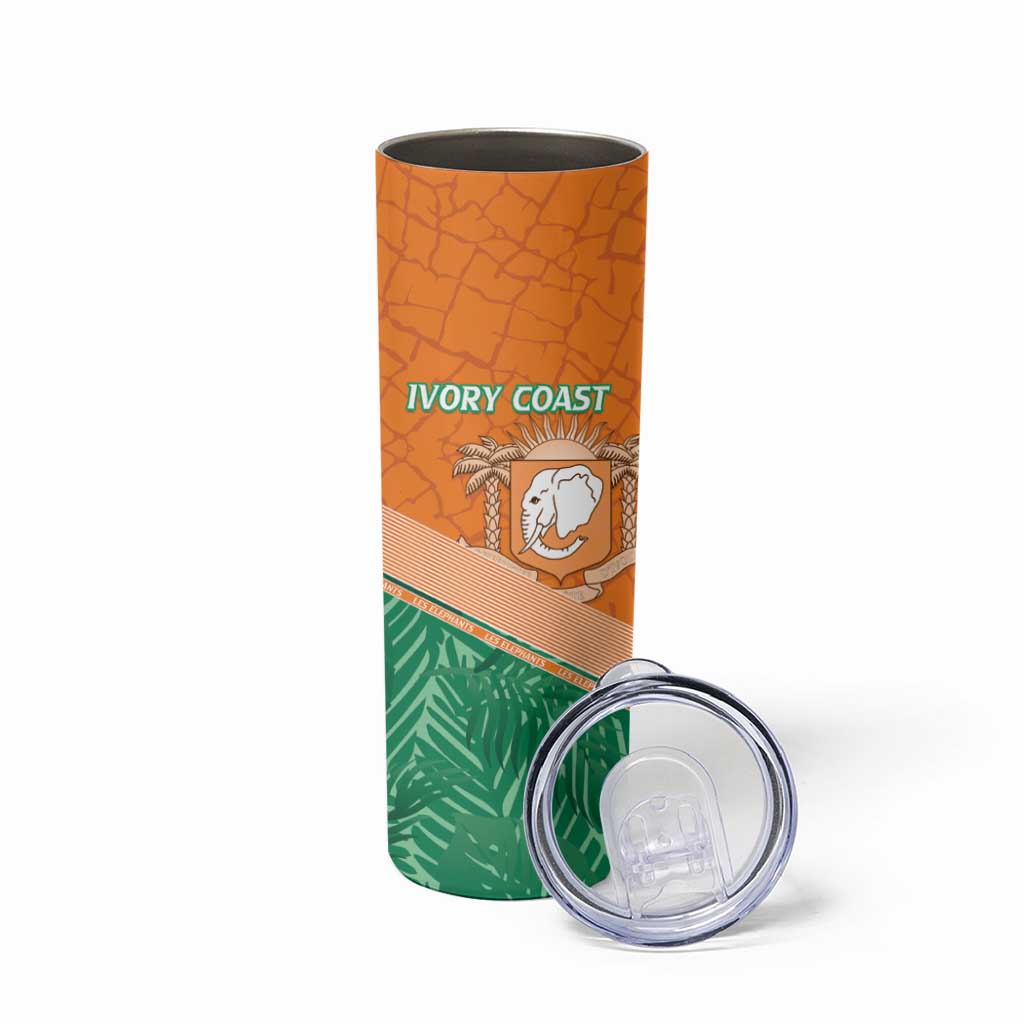 Ivory Coast Rugby Custom Skinny Tumbler Allez Les Elephants