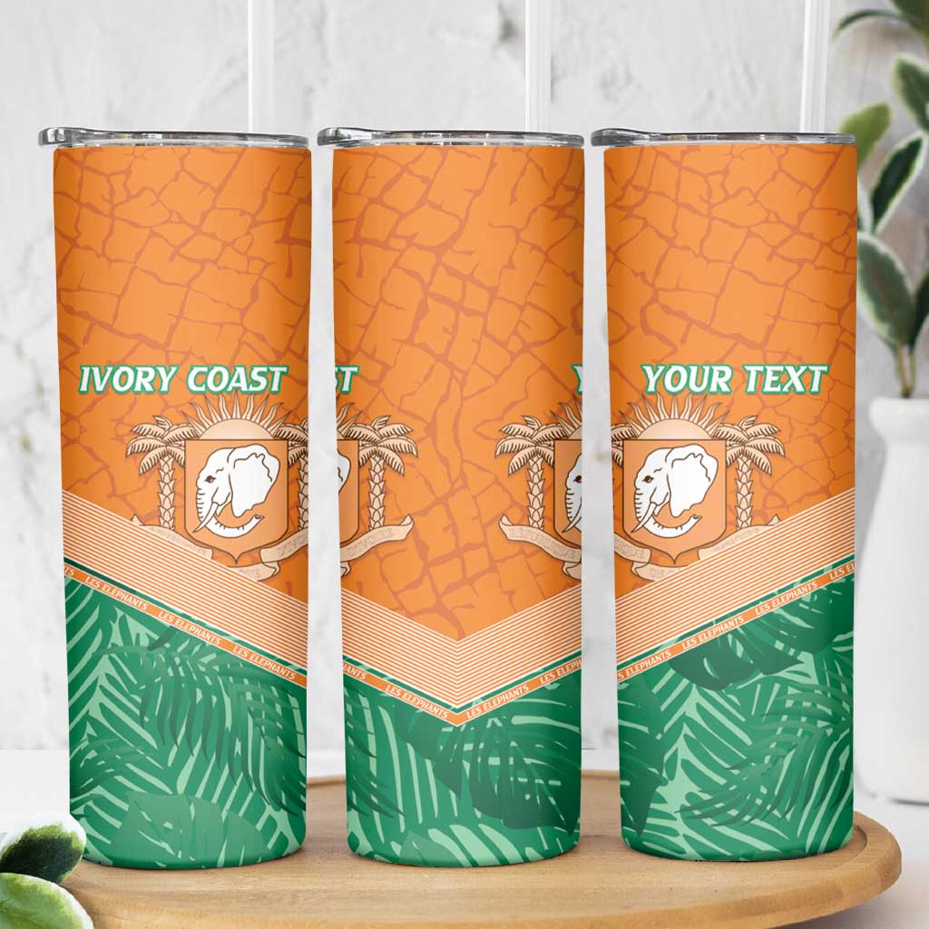 Ivory Coast Rugby Custom Skinny Tumbler Allez Les Elephants