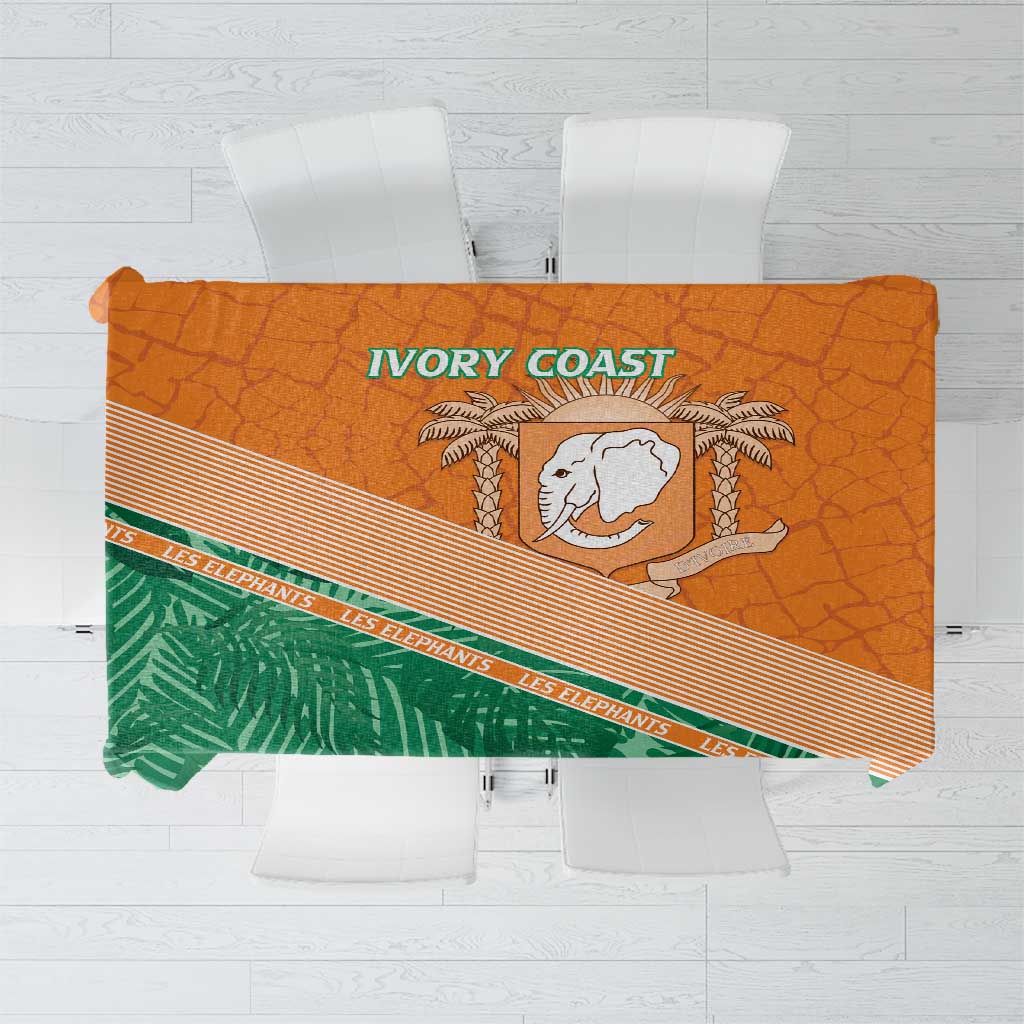 Ivory Coast Rugby Custom Tablecloth Allez Les Elephants