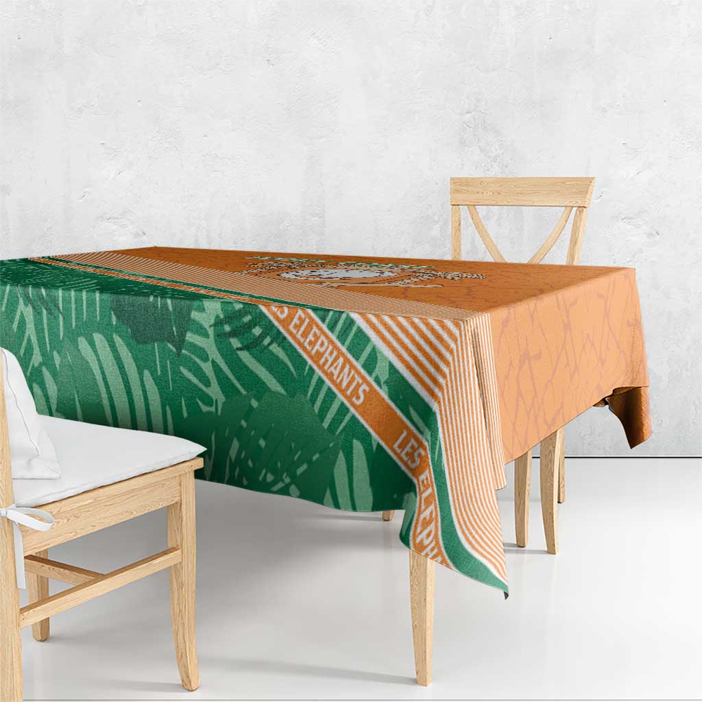 Ivory Coast Rugby Custom Tablecloth Allez Les Elephants