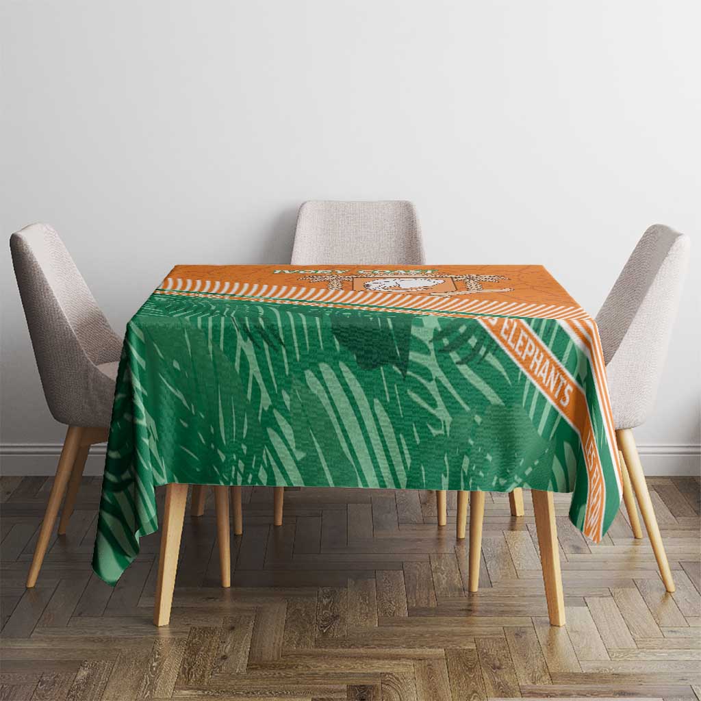 Ivory Coast Rugby Custom Tablecloth Allez Les Elephants