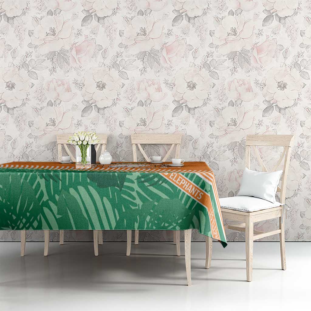 Ivory Coast Rugby Custom Tablecloth Allez Les Elephants