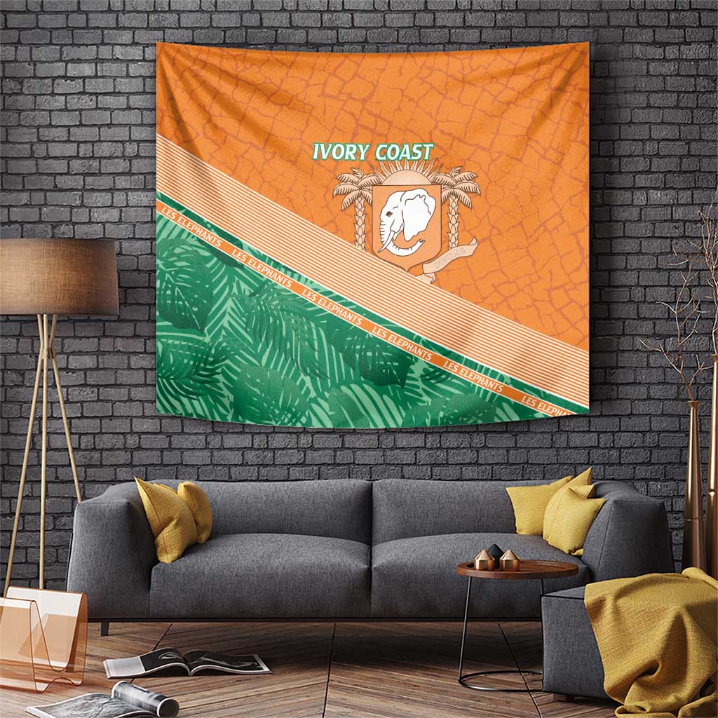 Ivory Coast Rugby Custom Tapestry Allez Les Elephants