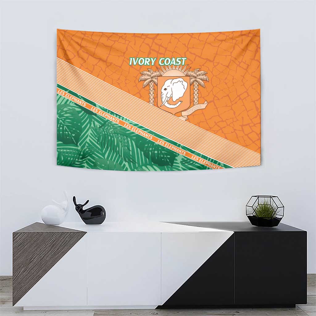 Ivory Coast Rugby Custom Tapestry Allez Les Elephants
