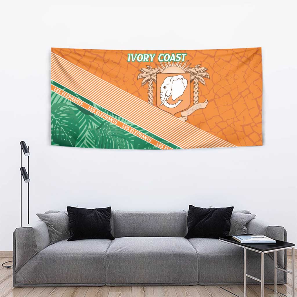 Ivory Coast Rugby Custom Tapestry Allez Les Elephants