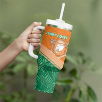 Ivory Coast Rugby Custom Tumbler With Handle Allez Les Elephants