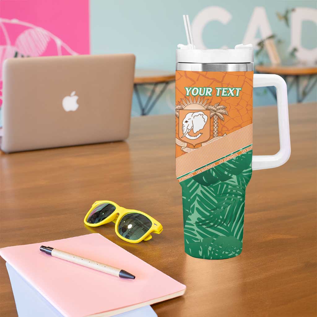 Ivory Coast Rugby Custom Tumbler With Handle Allez Les Elephants