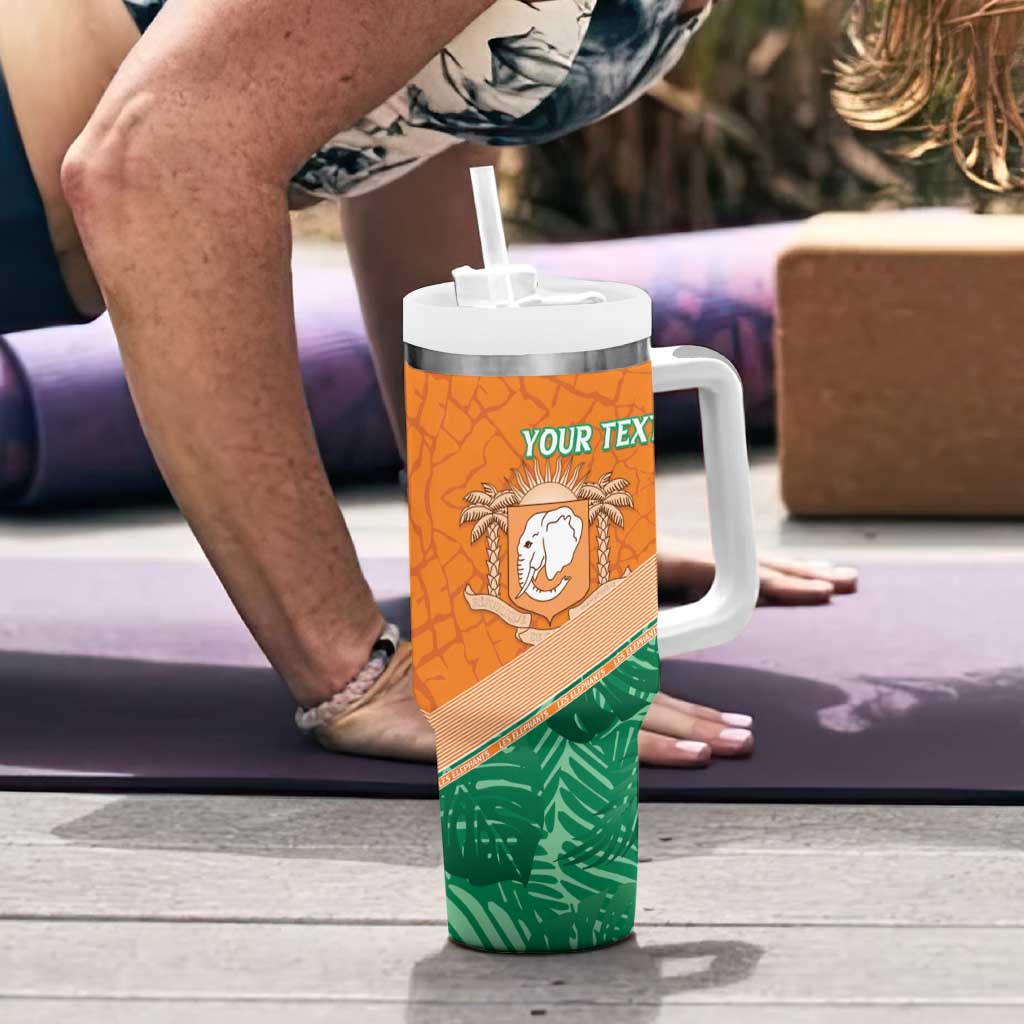 Ivory Coast Rugby Custom Tumbler With Handle Allez Les Elephants