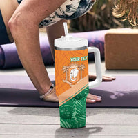Ivory Coast Rugby Custom Tumbler With Handle Allez Les Elephants
