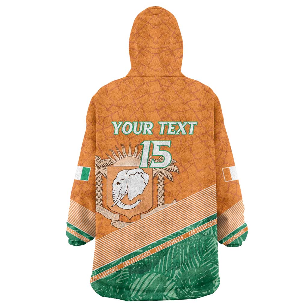Ivory Coast Rugby Custom Wearable Blanket Hoodie Allez Les Elephants
