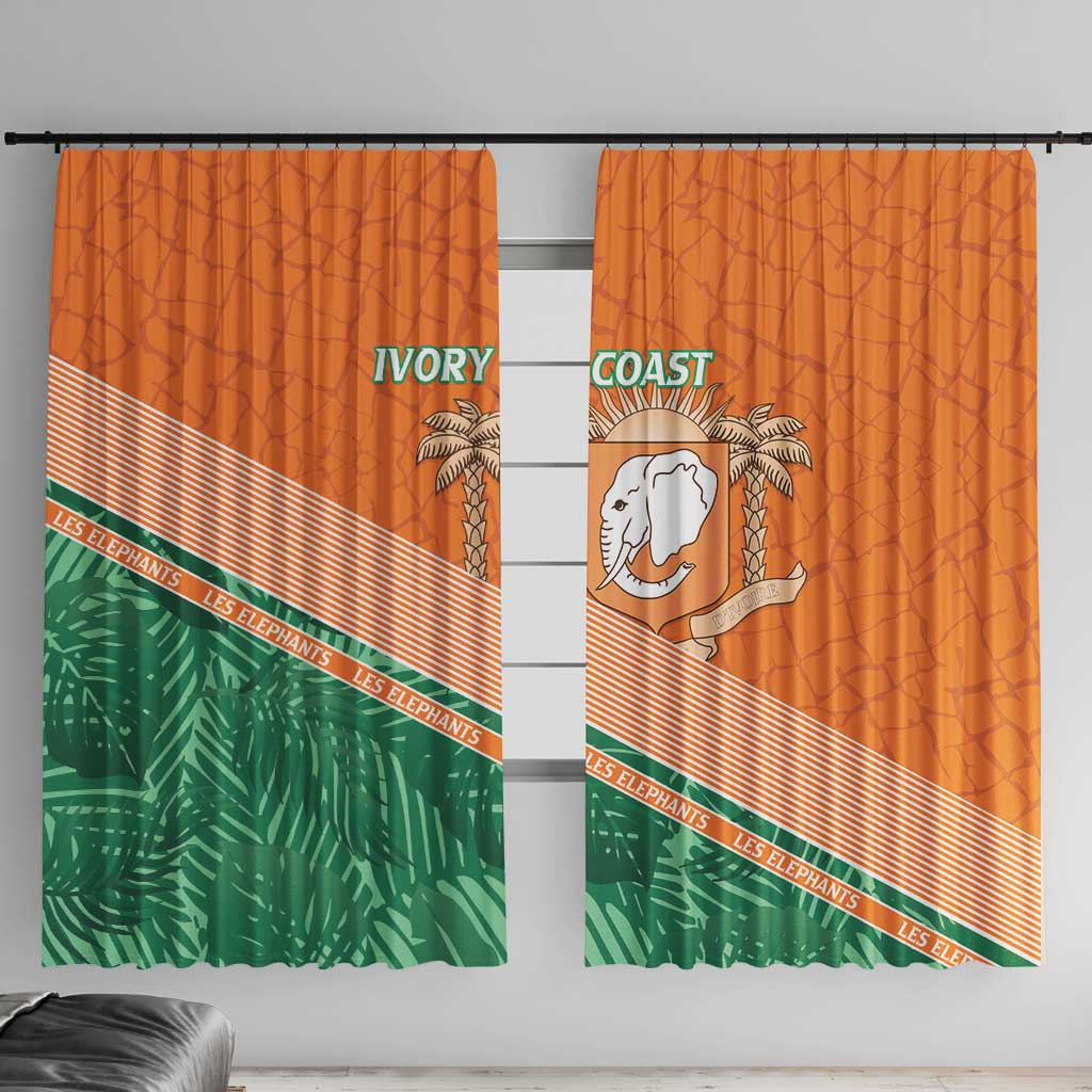 Ivory Coast Rugby Custom Window Curtain Allez Les Elephants
