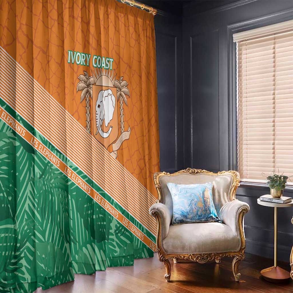 Ivory Coast Rugby Custom Window Curtain Allez Les Elephants