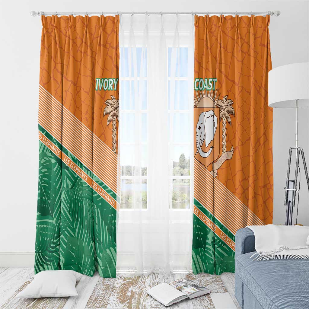 Ivory Coast Rugby Custom Window Curtain Allez Les Elephants