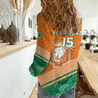 Ivory Coast Rugby Custom Women Casual Shirt Allez Les Elephants