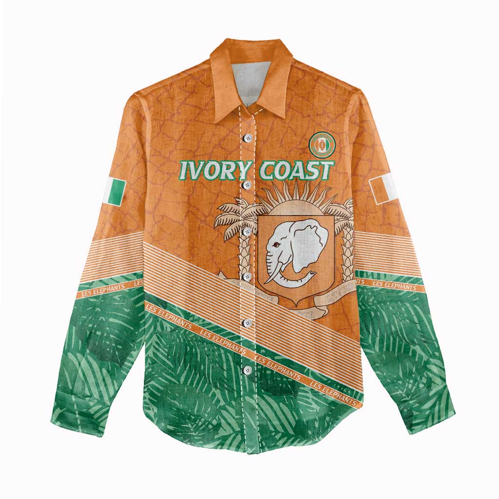Ivory Coast Rugby Custom Women Casual Shirt Allez Les Elephants