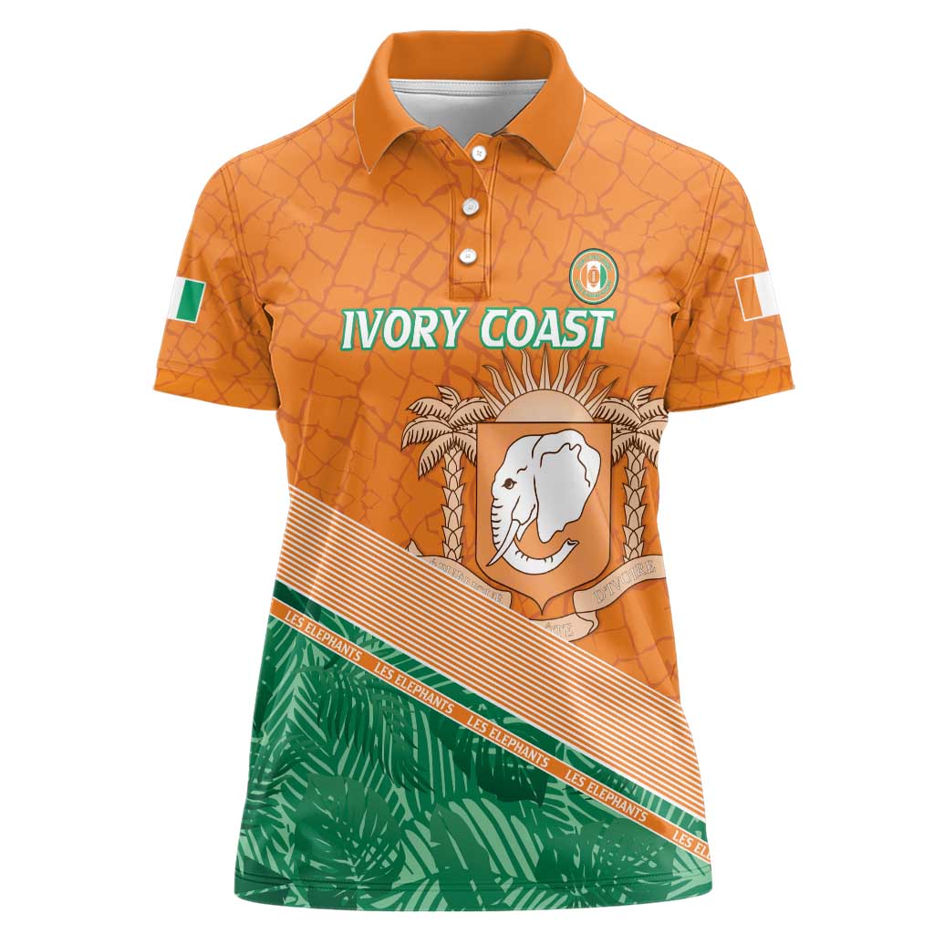 Ivory Coast Rugby Custom Women Polo Shirt Allez Les Elephants