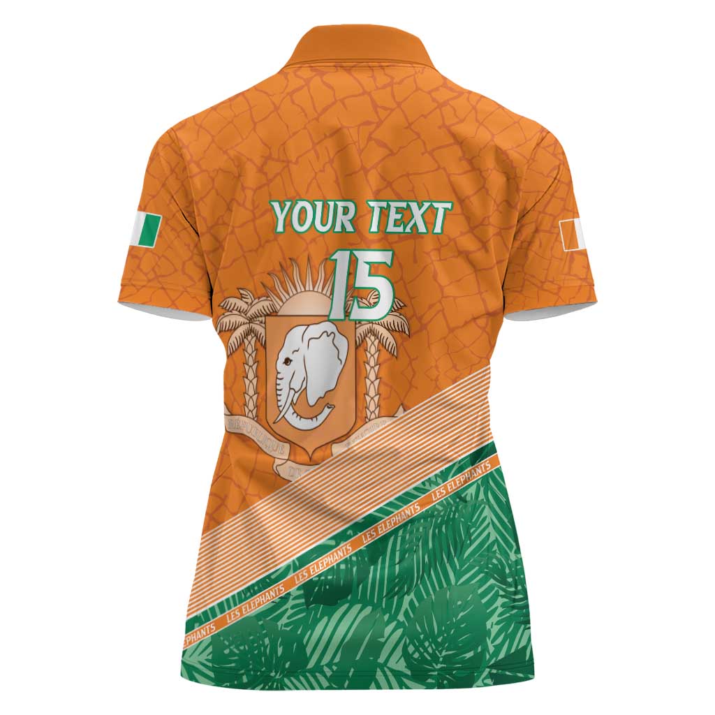 Ivory Coast Rugby Custom Women Polo Shirt Allez Les Elephants