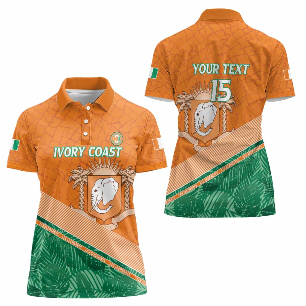 Ivory Coast Rugby Custom Women Polo Shirt Allez Les Elephants