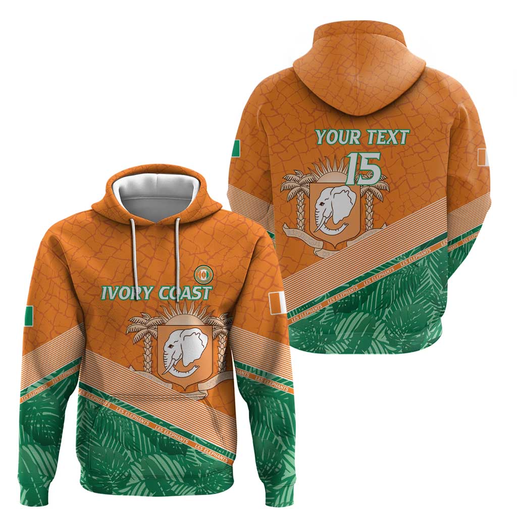 Ivory Coast Rugby Custom Zip Hoodie Allez Les Elephants