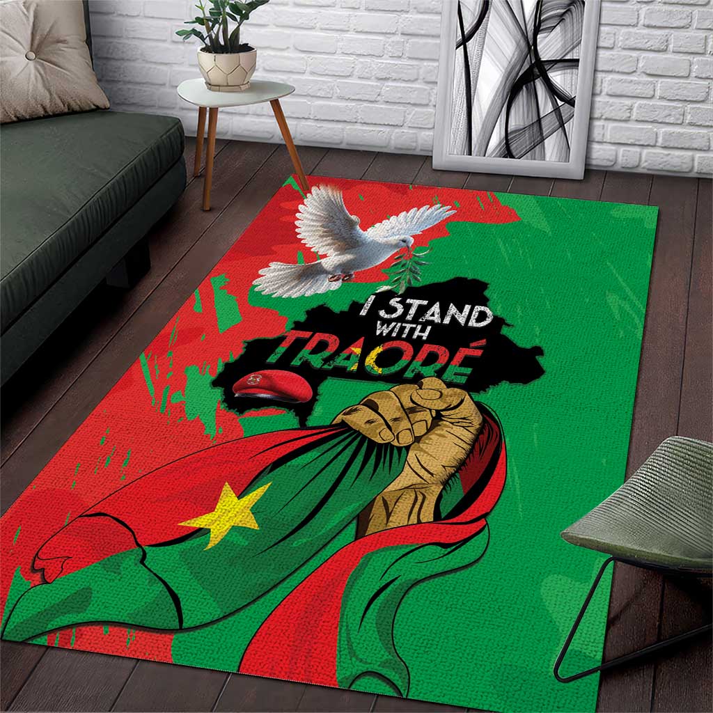 Traore Burkina Faso Area Rug I Stand With Traore