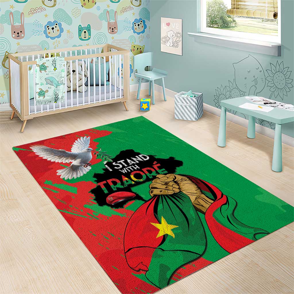 Traore Burkina Faso Area Rug I Stand With Traore