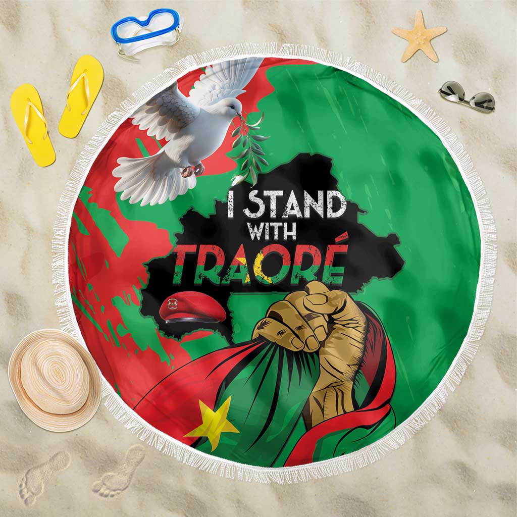Traore Burkina Faso Beach Blanket I Stand With Traore