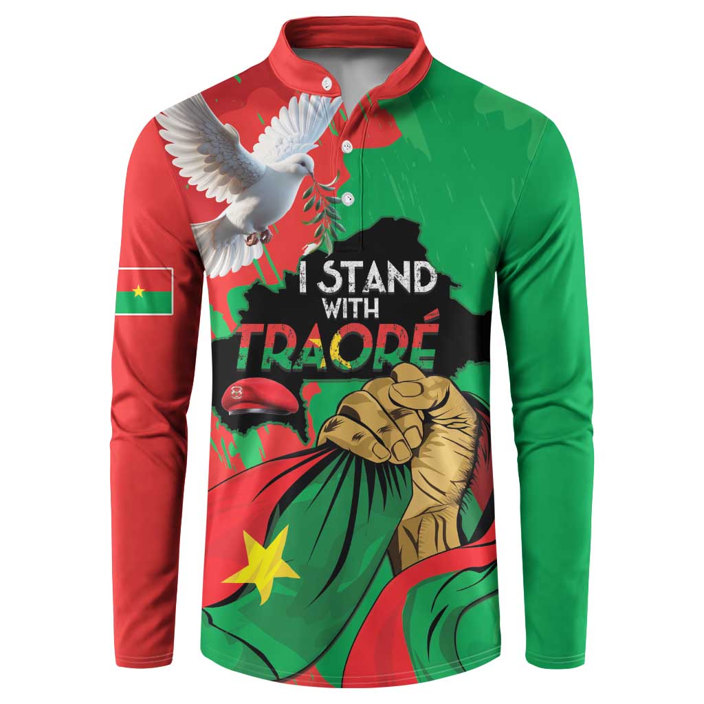 Traore Burkina Faso Button Sweatshirt I Stand With Traore