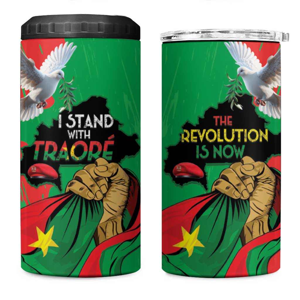 Traore Burkina Faso 4 in 1 Can Cooler Tumbler I Stand With Traore