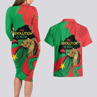 Traore Burkina Faso Couples Matching Long Sleeve Bodycon Dress and Hawaiian Shirt I Stand With Traore