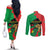 Traore Burkina Faso Couples Matching Off The Shoulder Long Sleeve Dress and Long Sleeve Button Shirt I Stand With Traore