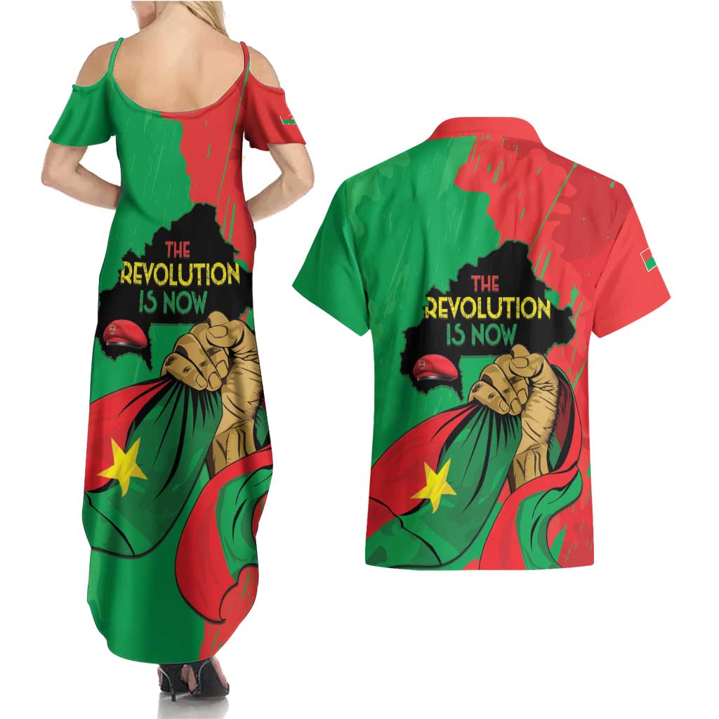 Traore Burkina Faso Couples Matching Summer Maxi Dress and Hawaiian Shirt I Stand With Traore