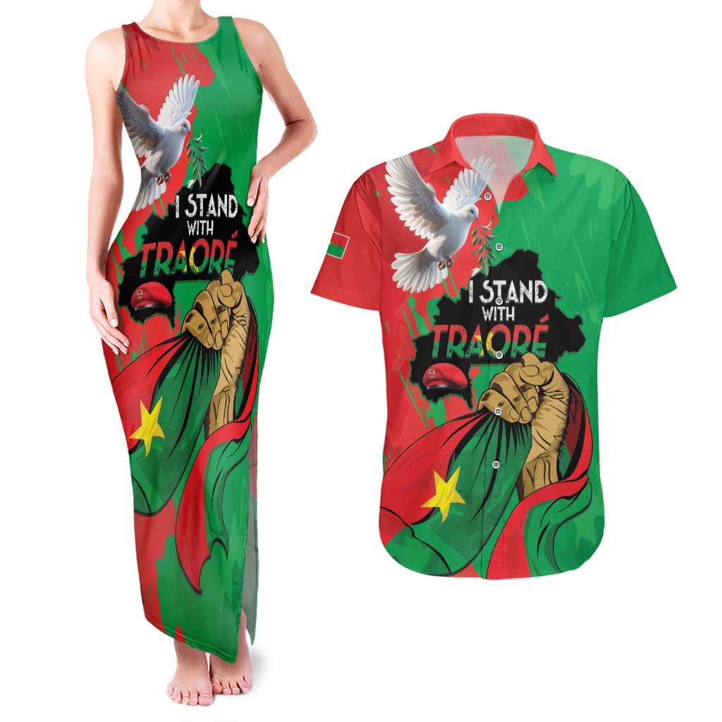 Traore Burkina Faso Couples Matching Tank Maxi Dress and Hawaiian Shirt I Stand With Traore