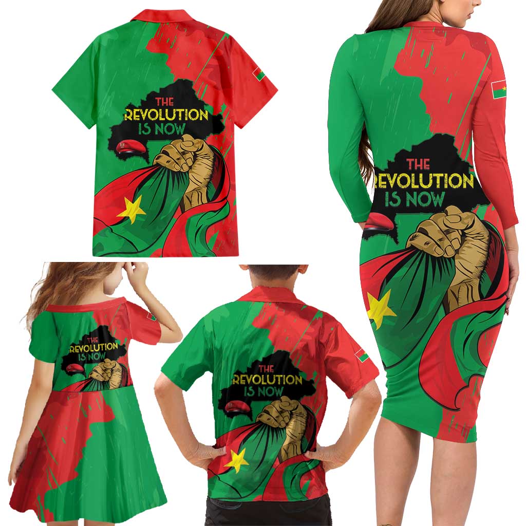 Traore Burkina Faso Family Matching Long Sleeve Bodycon Dress and Hawaiian Shirt I Stand With Traore