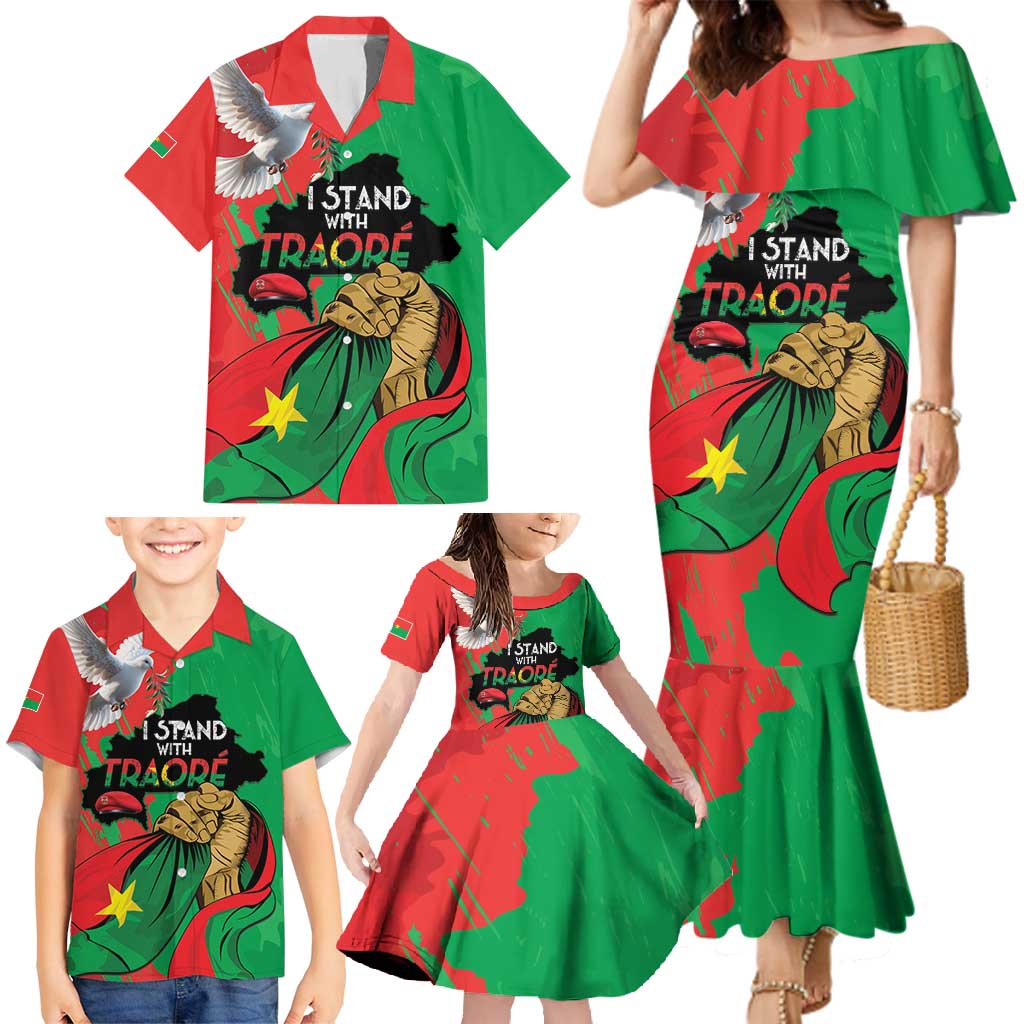 Traore Burkina Faso Family Matching Mermaid Dress and Hawaiian Shirt I Stand With Traore
