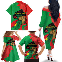 Traore Burkina Faso Family Matching Off The Shoulder Long Sleeve Dress and Hawaiian Shirt I Stand With Traore
