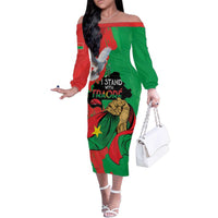 Traore Burkina Faso Family Matching Off The Shoulder Long Sleeve Dress and Hawaiian Shirt I Stand With Traore