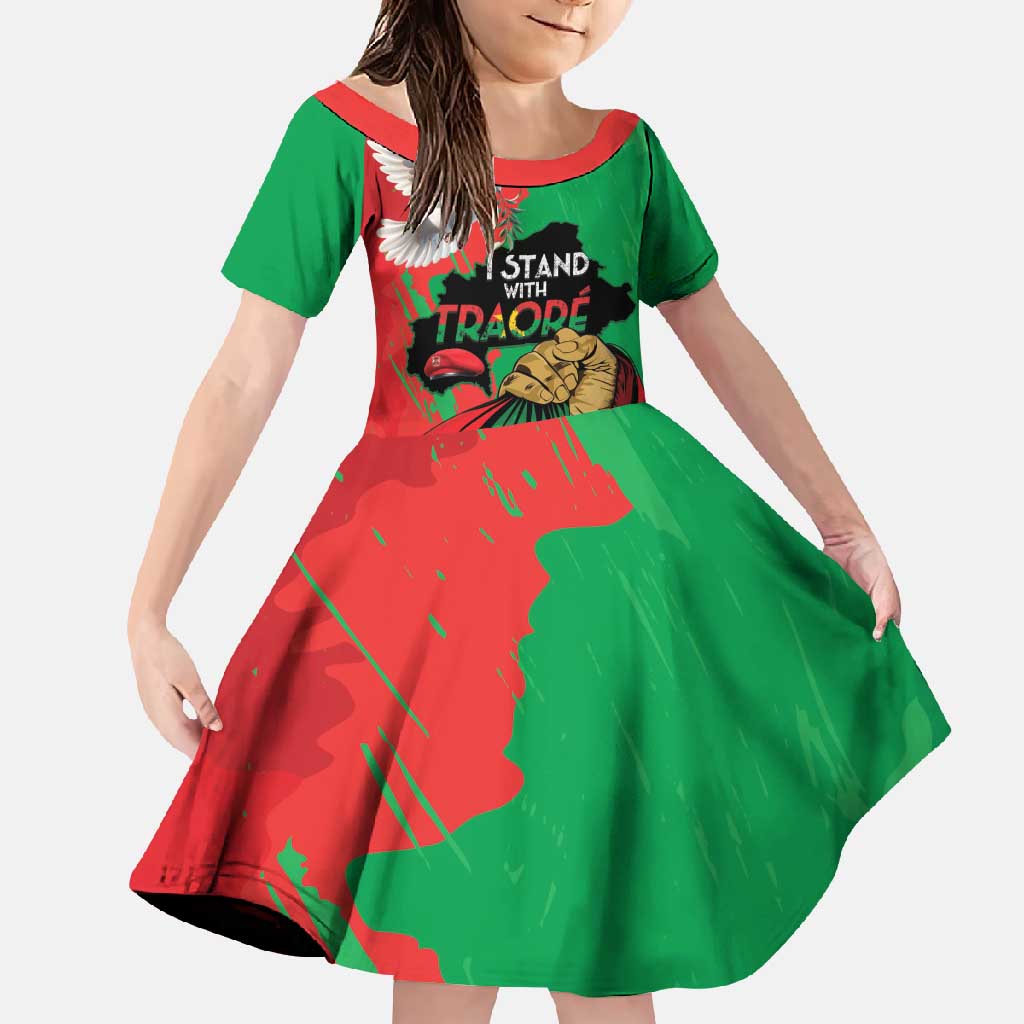 Traore Burkina Faso Family Matching Off Shoulder Maxi Dress and Hawaiian Shirt I Stand With Traore