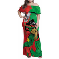 Traore Burkina Faso Family Matching Off Shoulder Maxi Dress and Hawaiian Shirt I Stand With Traore