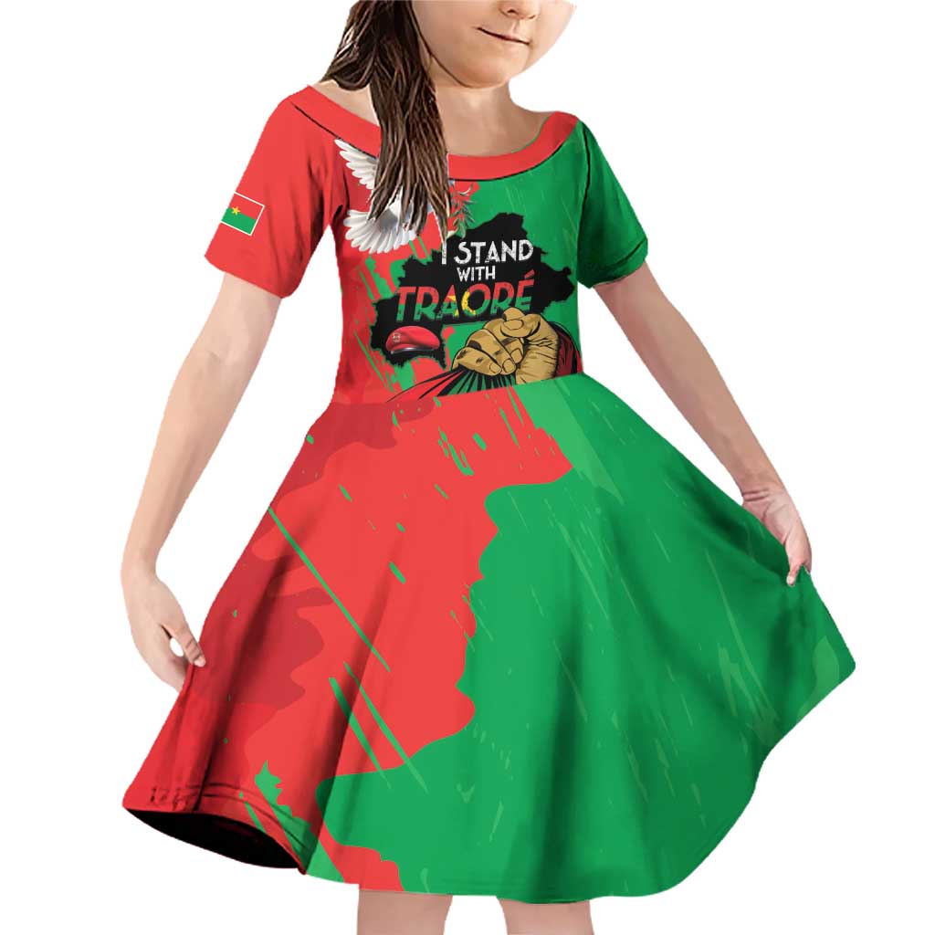 Traore Burkina Faso Family Matching Off Shoulder Short Dress and Hawaiian Shirt I Stand With Traore