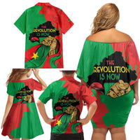 Traore Burkina Faso Family Matching Off Shoulder Short Dress and Hawaiian Shirt I Stand With Traore