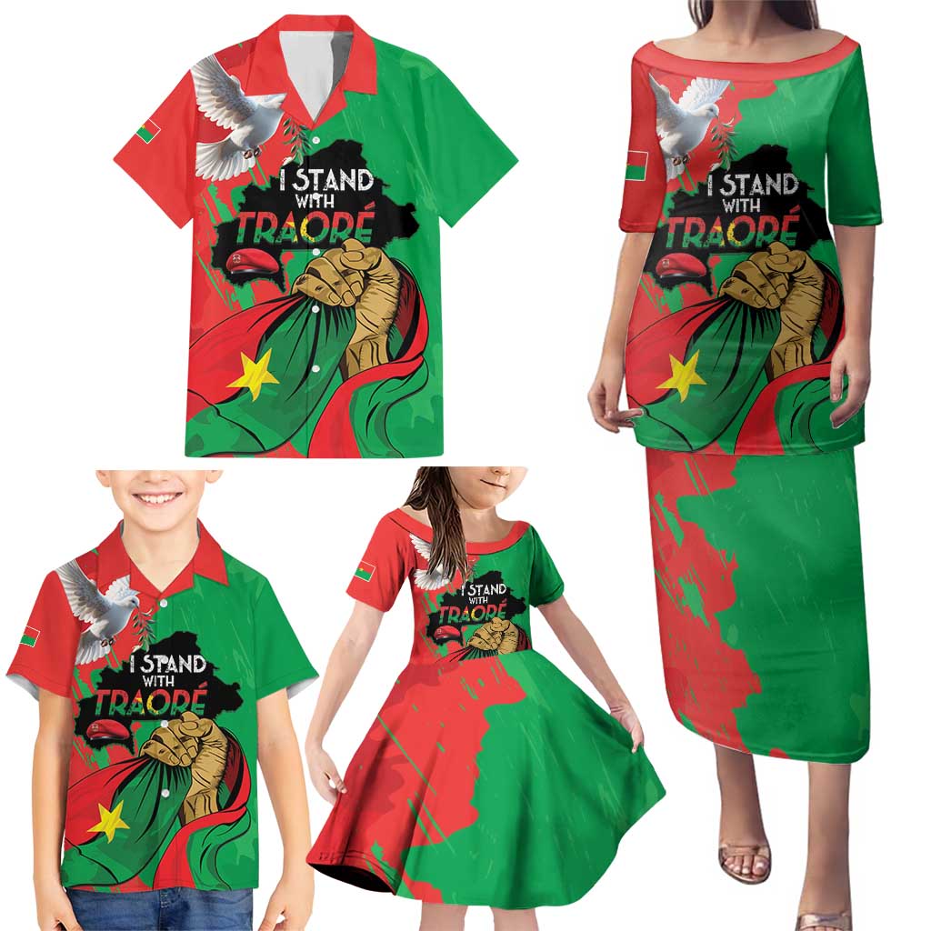 Traore Burkina Faso Family Matching Puletasi and Hawaiian Shirt I Stand With Traore