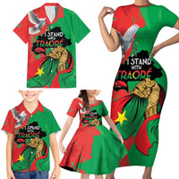Traore Burkina Faso Family Matching Short Sleeve Bodycon Dress and Hawaiian Shirt I Stand With Traore