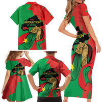 Traore Burkina Faso Family Matching Short Sleeve Bodycon Dress and Hawaiian Shirt I Stand With Traore
