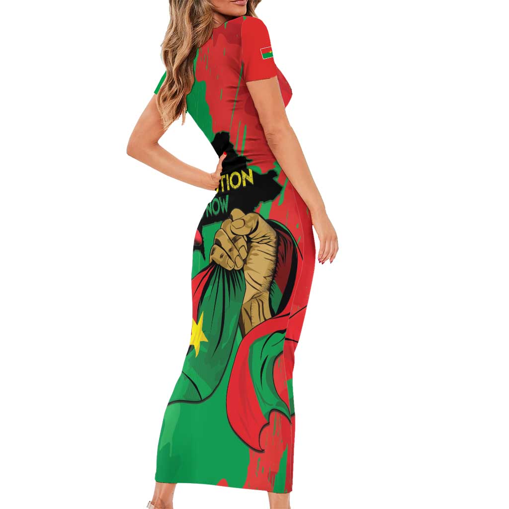 Traore Burkina Faso Family Matching Short Sleeve Bodycon Dress and Hawaiian Shirt I Stand With Traore