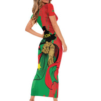 Traore Burkina Faso Family Matching Short Sleeve Bodycon Dress and Hawaiian Shirt I Stand With Traore