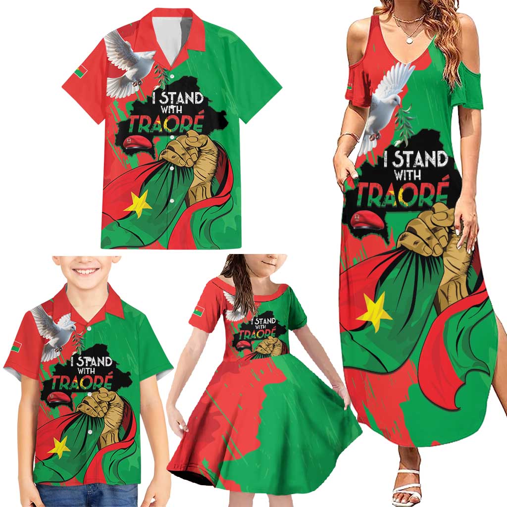 Traore Burkina Faso Family Matching Summer Maxi Dress and Hawaiian Shirt I Stand With Traore